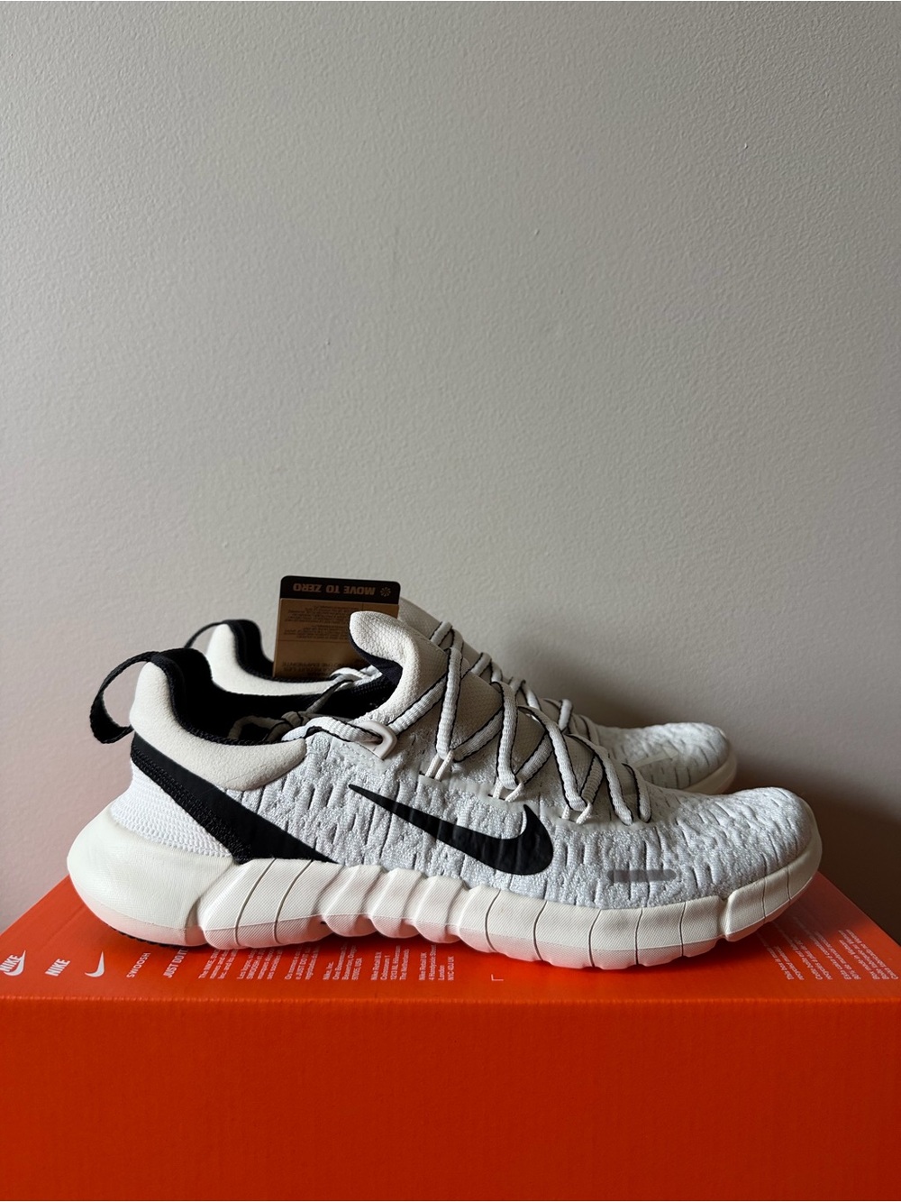 Nike Free Run 5.0 White Phantom Black CZ1884-010 Men’s Size 8